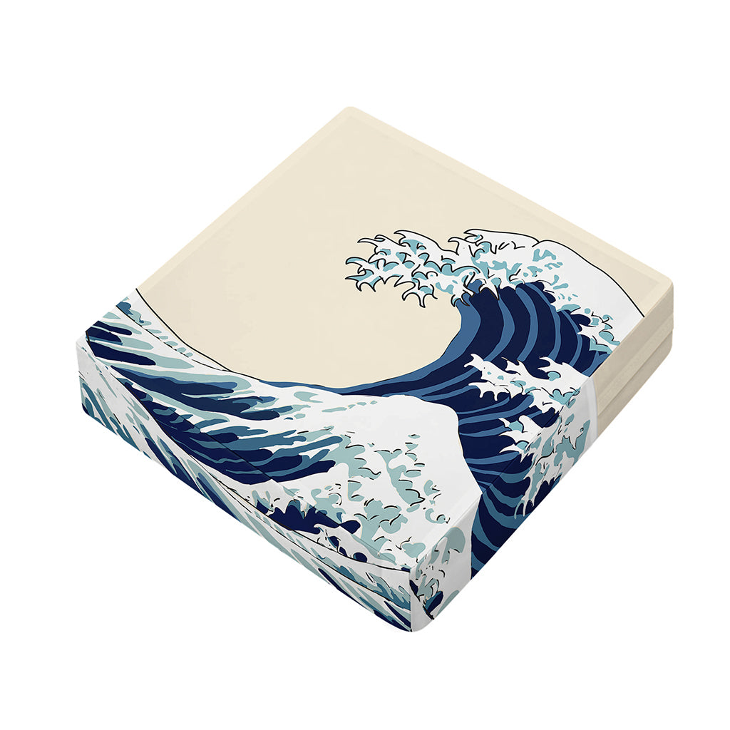 Japanese Ocean Wave Print Outdoor Seat Cushion Cover