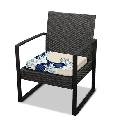 Japanese Ocean Wave Print Outdoor Seat Cushion Cover