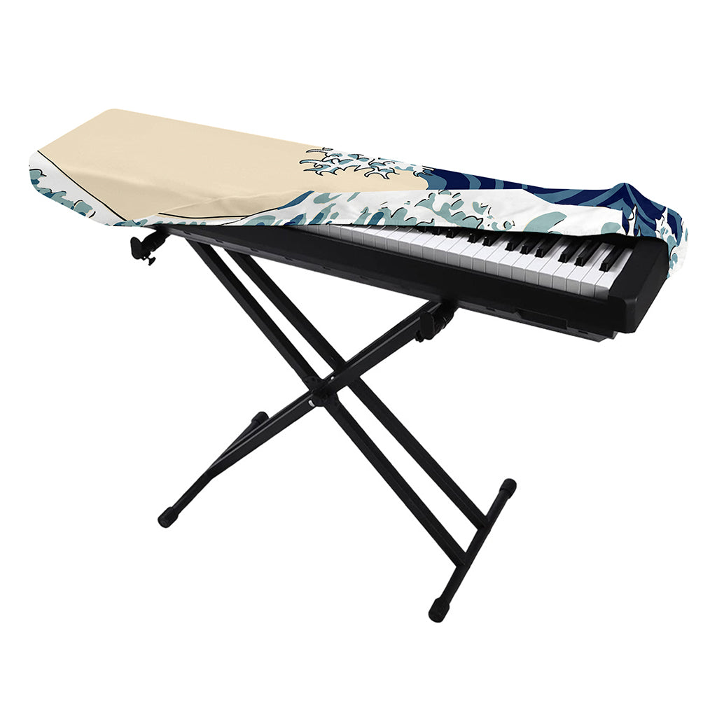 Japanese Ocean Wave Print Piano Keyboard Cover