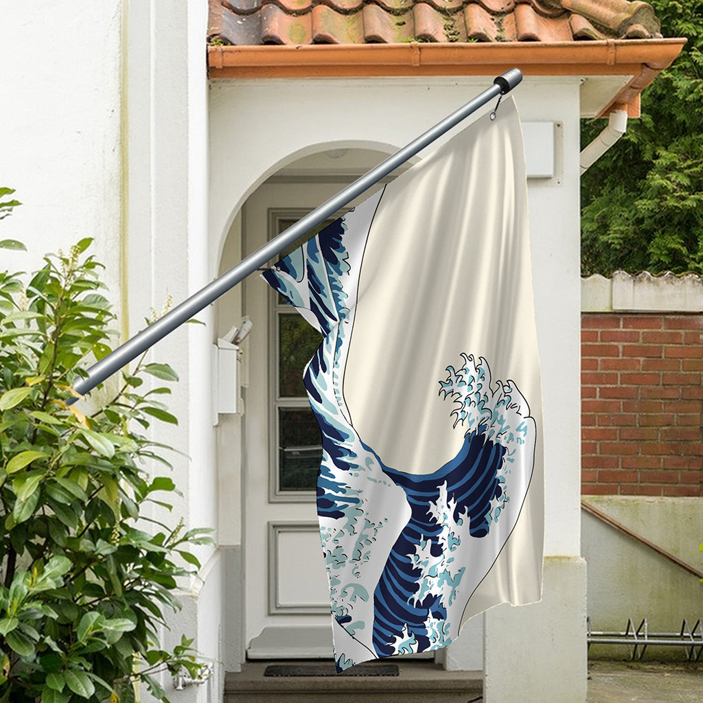 Japanese Ocean Wave Print Polyester Flag
