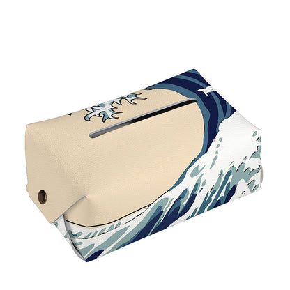 Japanese Ocean Wave Print Rectangle Tissue Box Cover