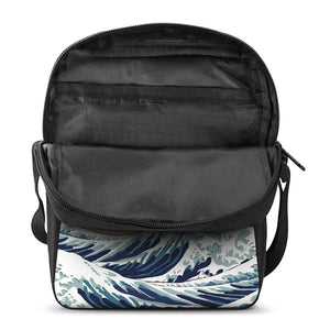 Japanese Ocean Wave Print Rectangular Crossbody Bag