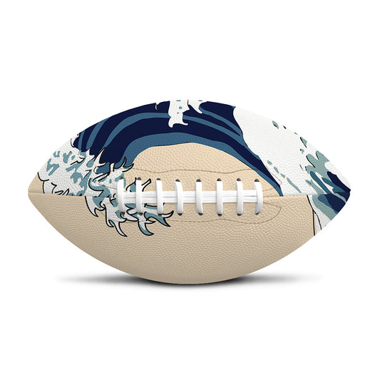Japanese Ocean Wave Print Rugby Ball