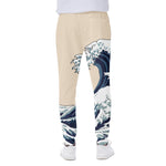 Japanese Ocean Wave Print Scuba Joggers