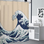 Japanese Ocean Wave Print Shower Curtain