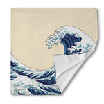 Japanese Ocean Wave Print Silk Bandana