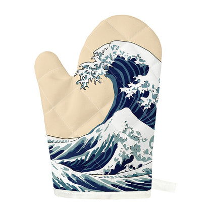 Japanese Ocean Wave Print Single Oven Mitt