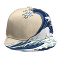 Japanese Ocean Wave Print Snapback Cap