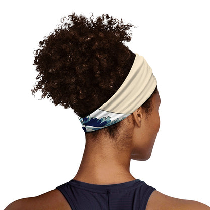 Japanese Ocean Wave Print Sports Headband