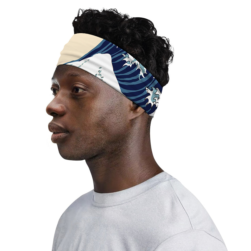 Japanese Ocean Wave Print Sports Headband