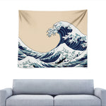 Japanese Ocean Wave Print Tapestry