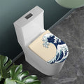 Japanese Ocean Wave Print Toilet Lid Cover