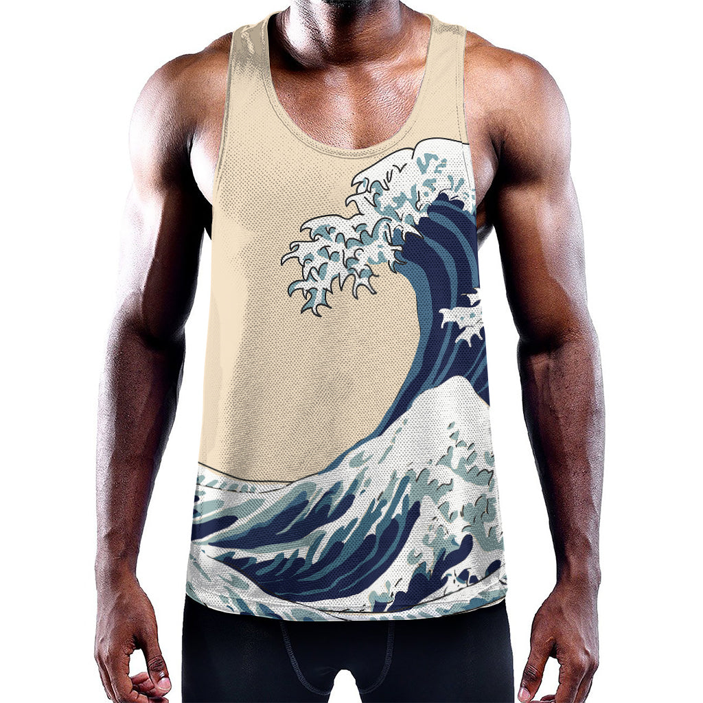 Japanese Ocean Wave Print Training Tank Top