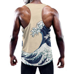 Japanese Ocean Wave Print Training Tank Top