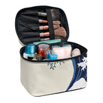 Japanese Ocean Wave Print Travel Makeup Bag