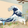 Japanese Ocean Wave Print Wall Sticker