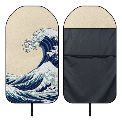 Japanese Ocean Wave Print Waterproof Car Seat Cover