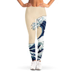 Japanese Ocean Wave Print Women's Leggings