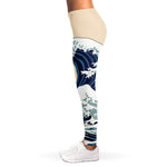 Japanese Ocean Wave Print Women's Leggings