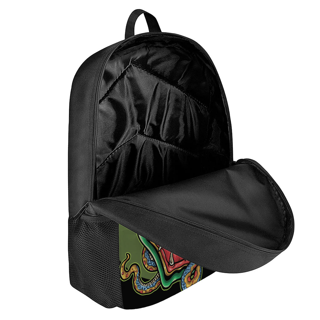 Japanese Oni Demon With Snake Print 17 Inch Backpack