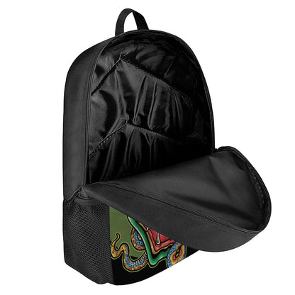 Japanese Oni Demon With Snake Print 17 Inch Backpack
