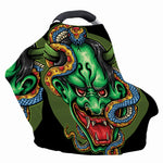 Japanese Oni Demon With Snake Print Baby Seat Cover