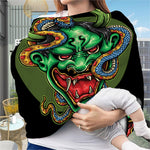 Japanese Oni Demon With Snake Print Baby Seat Cover