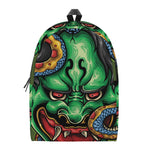 Japanese Oni Demon With Snake Print Backpack