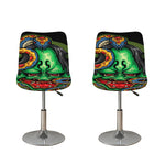 Japanese Oni Demon With Snake Print Bar Stool Covers