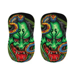Japanese Oni Demon With Snake Print Bar Stool Covers