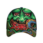 Japanese Oni Demon With Snake Print Baseball Cap