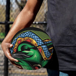 Japanese Oni Demon With Snake Print Basketball