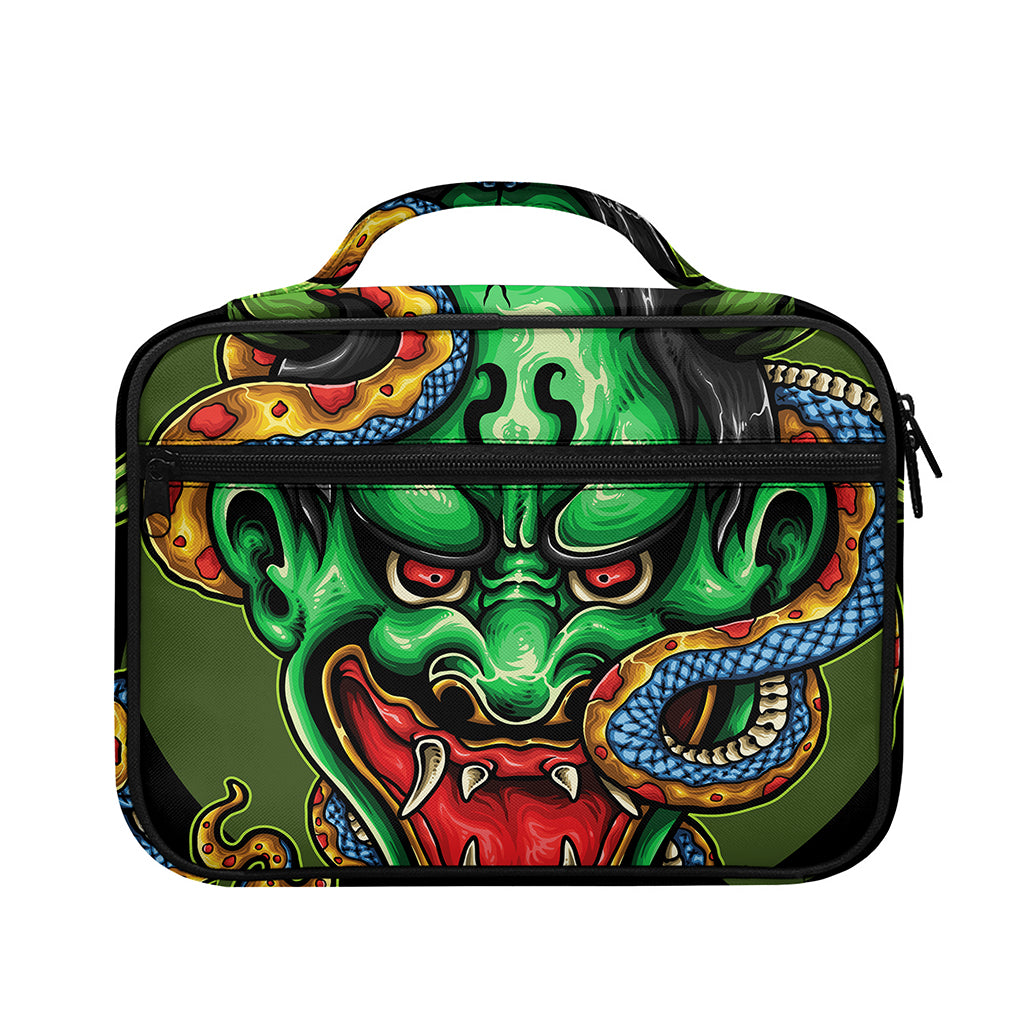 Japanese Oni Demon With Snake Print Briefcase Bible Bag
