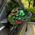 Japanese Oni Demon With Snake Print Car Side Mirror Covers
