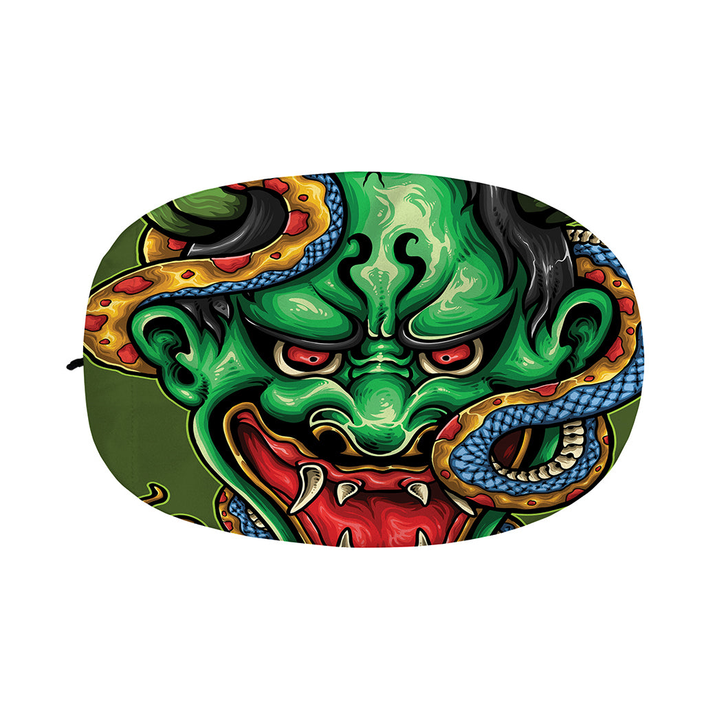 Japanese Oni Demon With Snake Print Car Side Mirror Covers