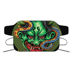 Japanese Oni Demon With Snake Print Car Windshield Snow Cover