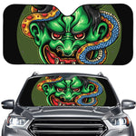Japanese Oni Demon With Snake Print Car Windshield Sun Shade