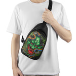 Japanese Oni Demon With Snake Print Chest Bag