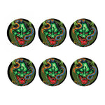 Japanese Oni Demon With Snake Print Coaster Set