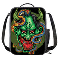 Japanese Oni Demon With Snake Print Crossbody Lunch Bag