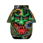 Japanese Oni Demon With Snake Print Dog Zip Up Hoodie