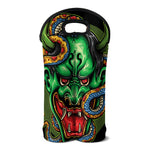 Japanese Oni Demon With Snake Print Double Neoprene Wine Tote