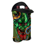 Japanese Oni Demon With Snake Print Double Neoprene Wine Tote