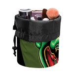 Japanese Oni Demon With Snake Print Drawstring Makeup Bag