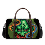 Japanese Oni Demon With Snake Print Duffle Bag
