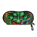 Japanese Oni Demon With Snake Print Glasses Case