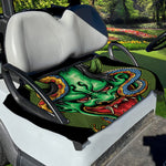 Japanese Oni Demon With Snake Print Golf Cart Seat Cover