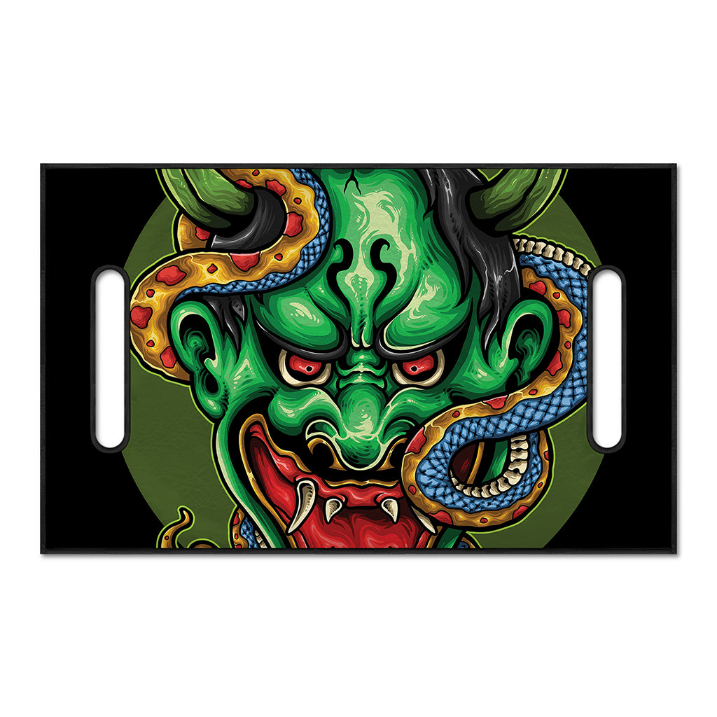 Japanese Oni Demon With Snake Print Golf Cart Seat Cover