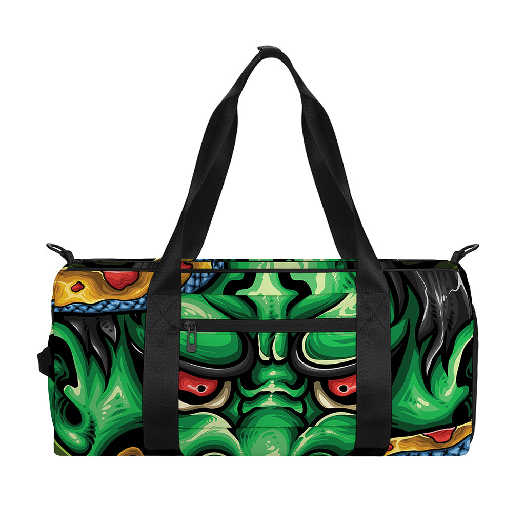 Japanese Oni Demon With Snake Print Gym Bag
