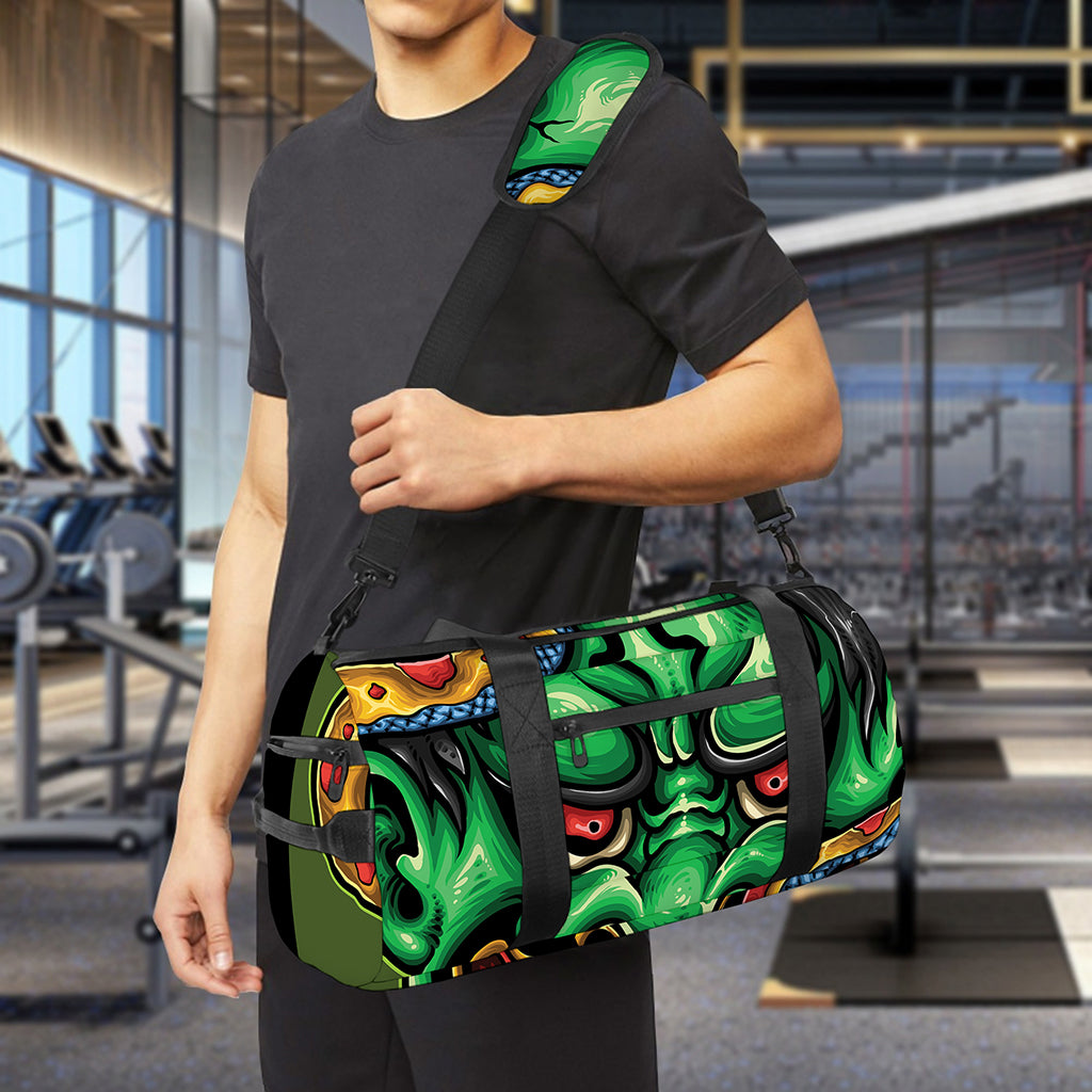 Japanese Oni Demon With Snake Print Gym Bag